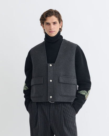 Mykel - Cropped vest - Grey Melange