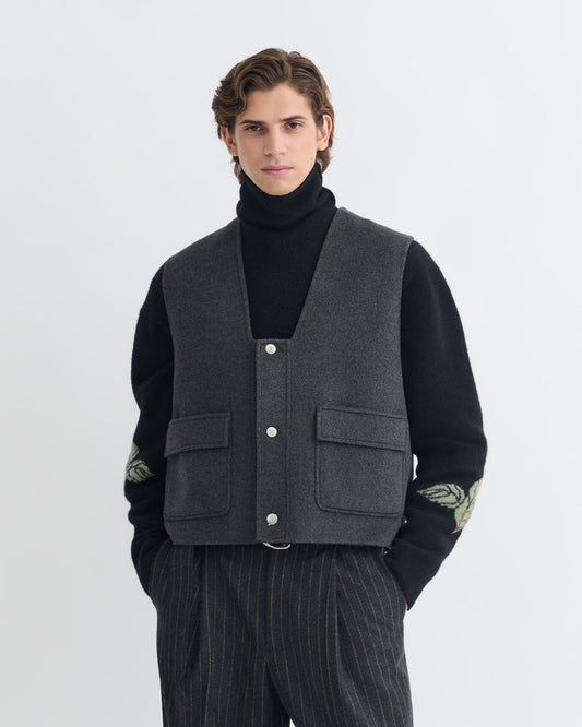 Mykel - Cropped vest - Grey Melange