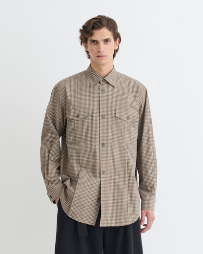 Najib - Shirt - Brown/Creme