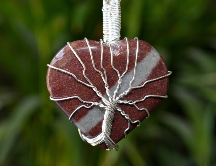 Narmada Heart Silver Wire Wrapped Pendant, Crystal Heart Gemstone Pendant