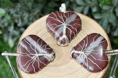 Narmada Heart Silver Wire Wrapped Pendant, Crystal Heart Gemstone Pendant