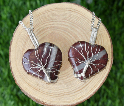 Narmada Heart Silver Wire Wrapped Pendant, Crystal Heart Gemstone Pendant