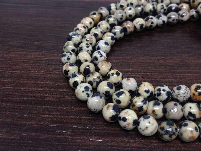 Natural Dalmatian Jasper Mala With 108 Prayer Beads.