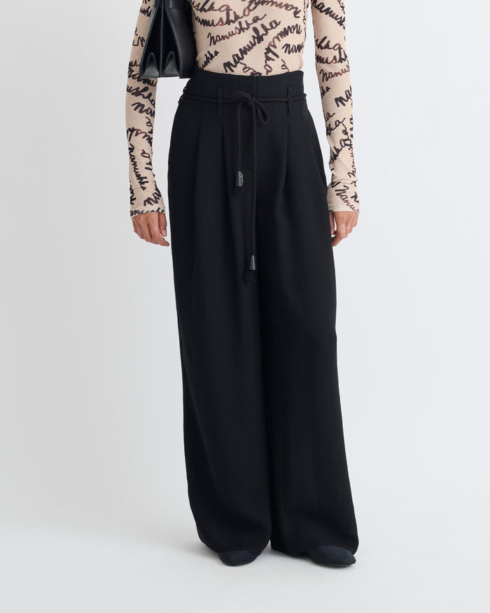 Nevada - Belted pants - Black