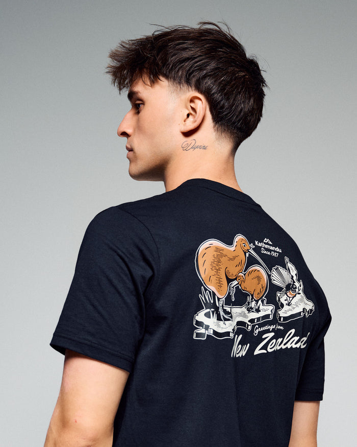 New Zealand Organic Cotton T-Shirt - Black Stingray