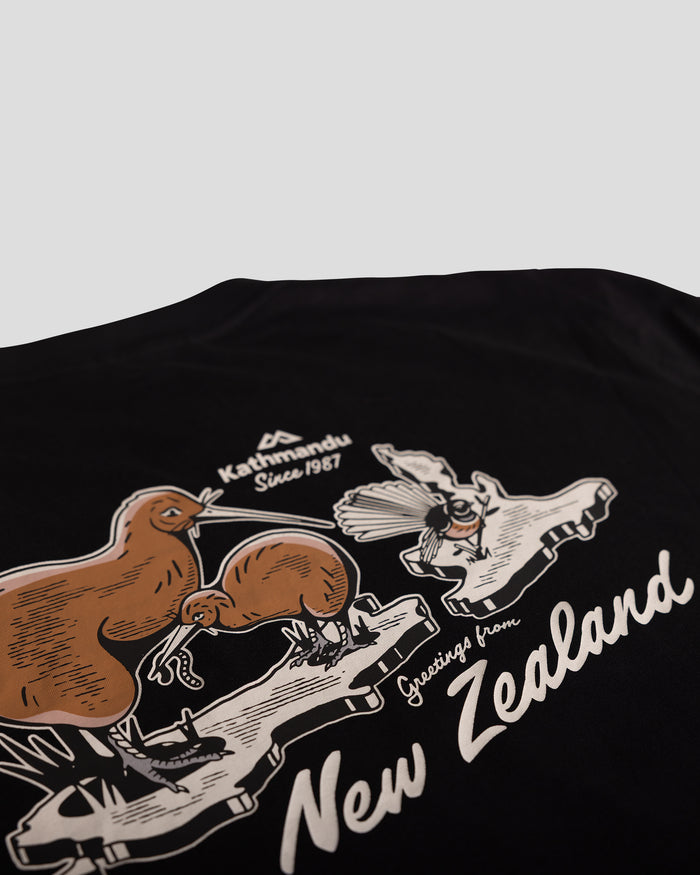 New Zealand Organic Cotton T-Shirt - Black Stingray