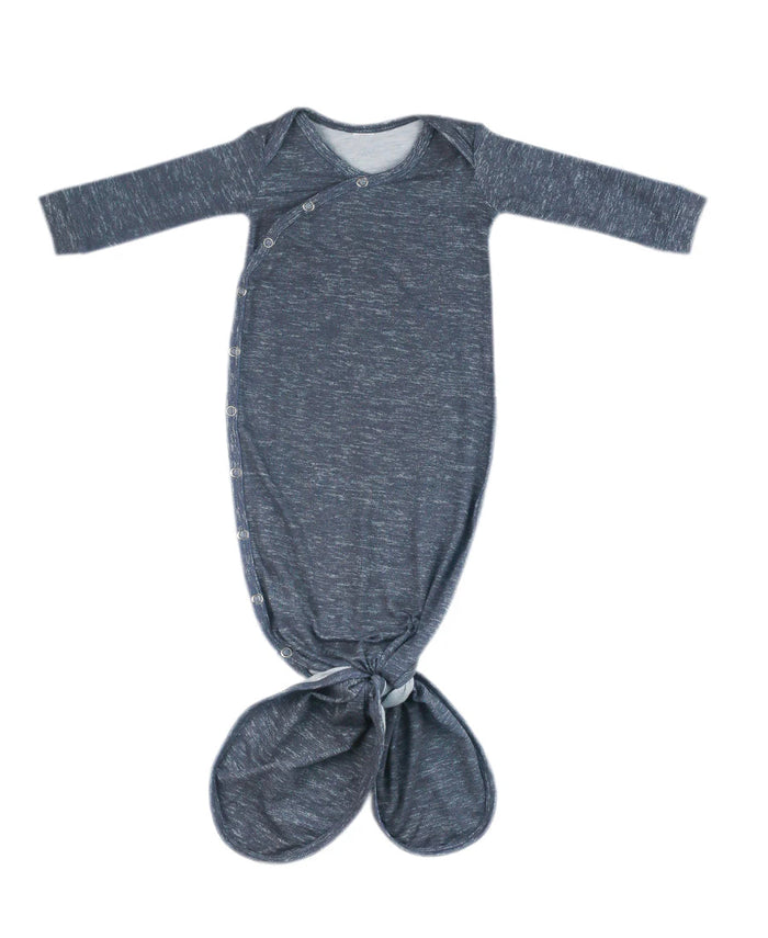 Newborn Knotted Gown - Denim