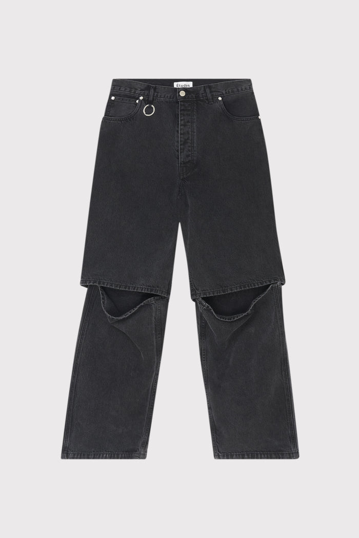 ÉTUDES NOCTURNE DENIM WASHED BLACK TROUSERS 1