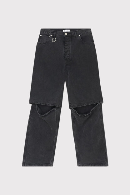 ÉTUDES NOCTURNE DENIM WASHED BLACK TROUSERS 1