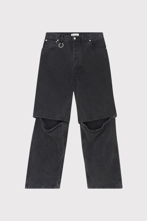 ÉTUDES NOCTURNE DENIM WASHED BLACK TROUSERS 1