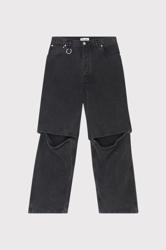 ÉTUDES NOCTURNE DENIM WASHED BLACK TROUSERS 1
