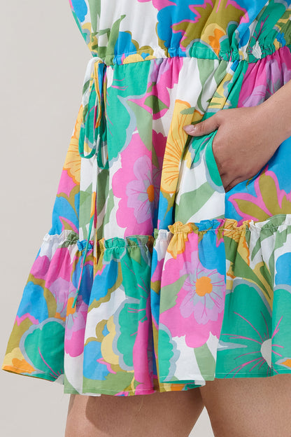 Noella Shift Mini Dress Floral Curve