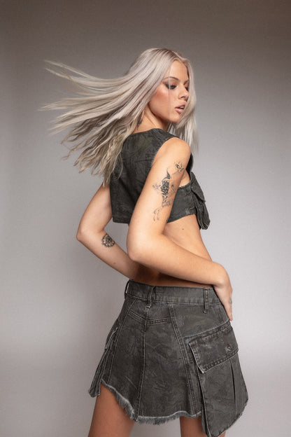 Oakland Cargo Mini Skirt / Blackout