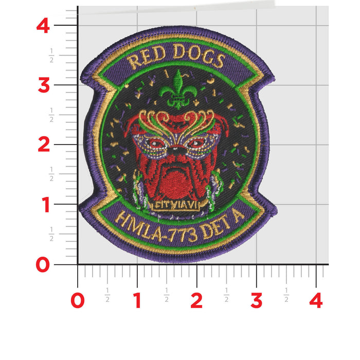 Official HMLA-773 Det A Mardi Gras Patches
