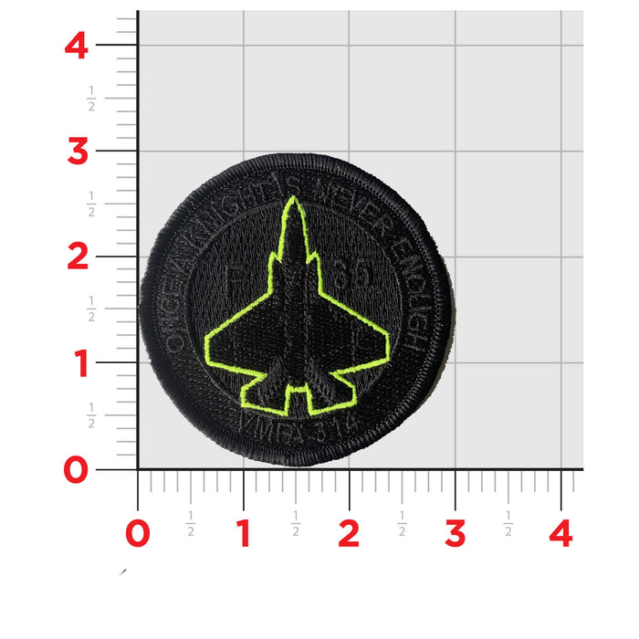 Official VMFA-314 Black Knights Glow Shoulder Patch