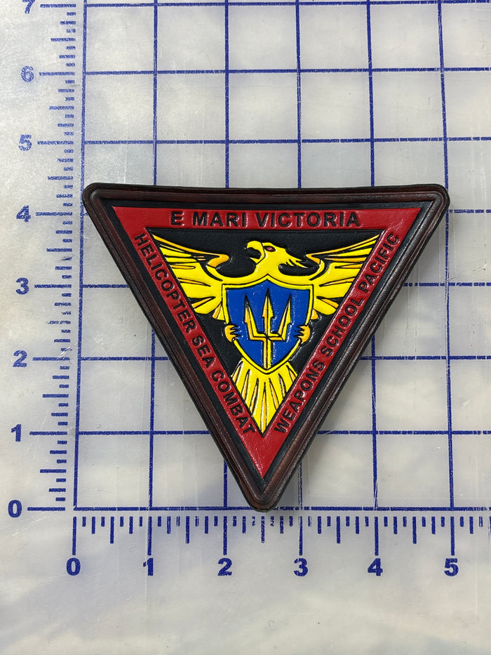 Officially Licensed US Navy Helicopter Sea Combat Weapons School Pacific HSCWSP Leather Patches