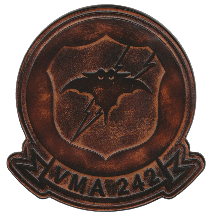 Officially Licensed USMC VMA-242 Bats Leather Patches