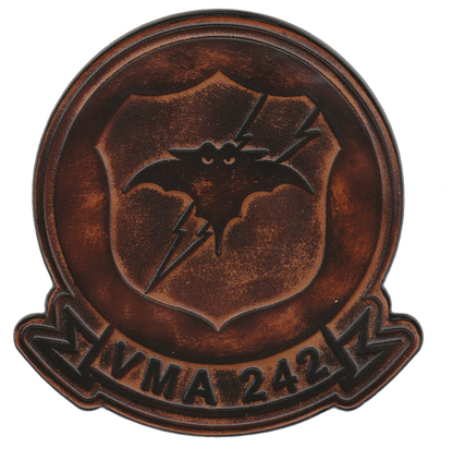 Officially Licensed USMC VMA-242 Bats Leather Patches