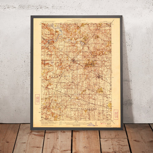 Old Map of Barrington, Illinois by USGS, 1923 – Schaumburg, Palatine & Fox River