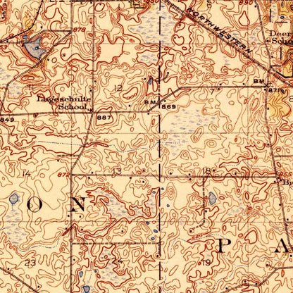 Old Map of Barrington, Illinois by USGS, 1923 – Schaumburg, Palatine & Fox River