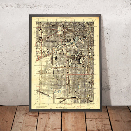 Old Map of Chicago, Illinois by USGS, 1929 – Englewood, Jackson Park & Lake Michigan