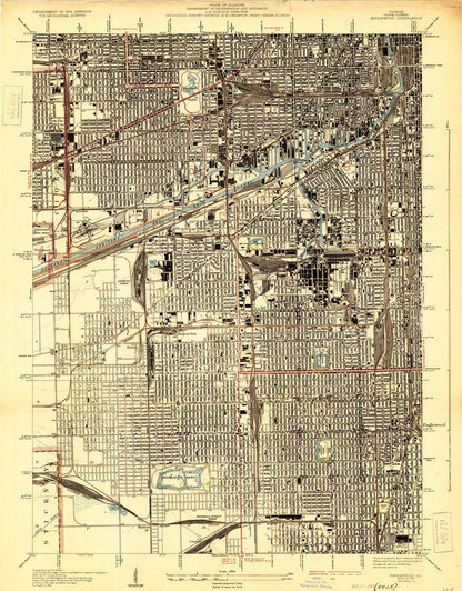 Old Map of Chicago, Illinois by USGS, 1929 – Englewood, Jackson Park & Lake Michigan