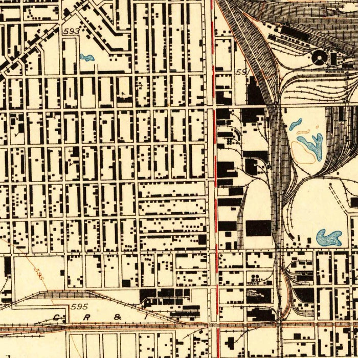 Old Map of Chicago, Illinois by USGS, 1929 – Englewood, Jackson Park & Lake Michigan
