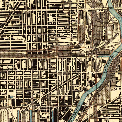 Old Map of Chicago, Illinois by USGS, 1929 – Englewood, Jackson Park & Lake Michigan