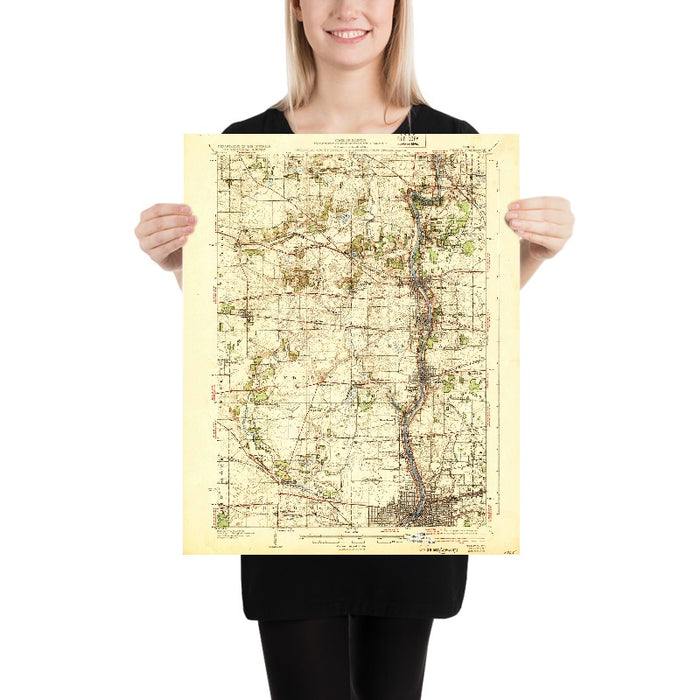 Old Map of Geneva, Illinois by USGS, 1932 – St. Charles, Fox River & Kane County