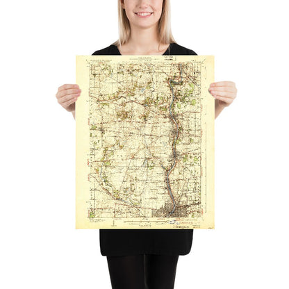 Old Map of Geneva, Illinois by USGS, 1932 – St. Charles, Fox River & Kane County