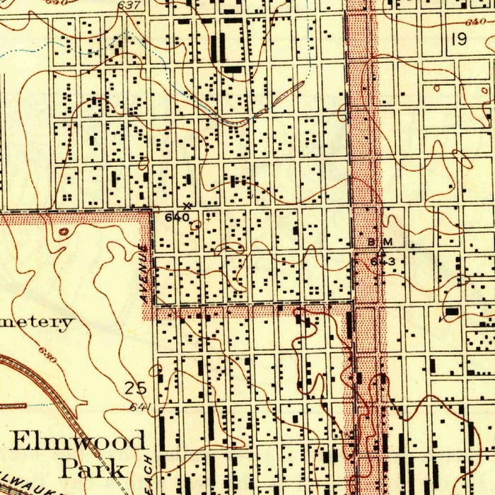 Old Map of Oak Park, Illinois by USGS, 1928 – River Forest, Forest Park & Brookfield Zoo
