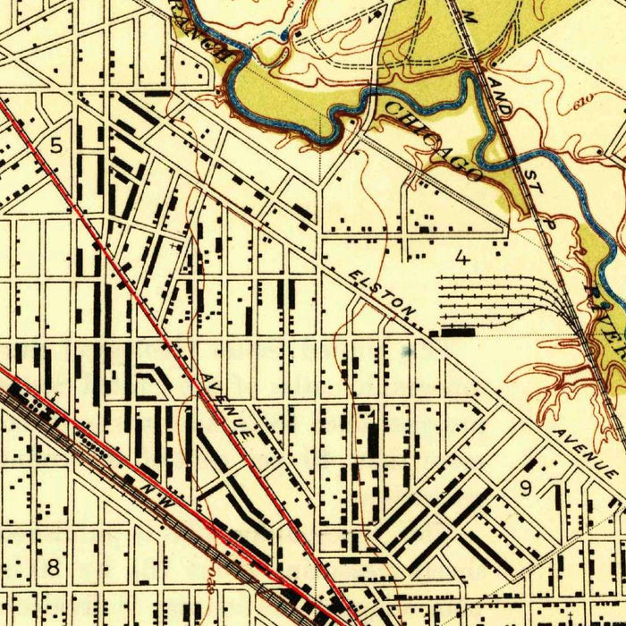 Old Map of Oak Park, Illinois by USGS, 1928 – River Forest, Forest Park & Brookfield Zoo