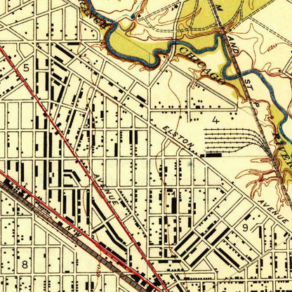Old Map of Oak Park, Illinois by USGS, 1928 – River Forest, Forest Park & Brookfield Zoo