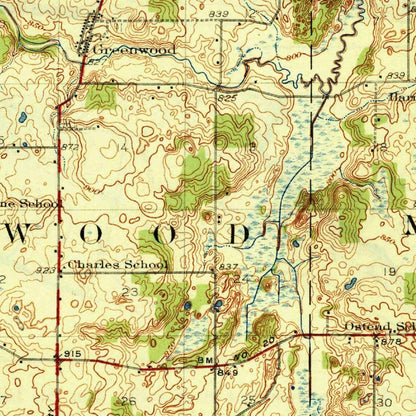 Old Map of Woodstock, Illinois by USGS, 1926 – Crystal Lake, McHenry & Fox River