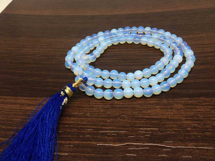 Opal Synthetic Gemstone Mala, 108 Prayer Bead Mala.
