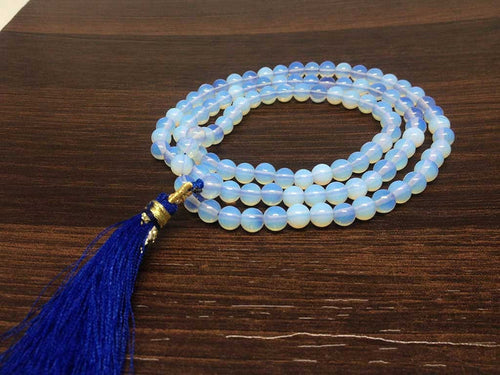 Opal Synthetic Gemstone Mala, 108 Prayer Bead Mala.