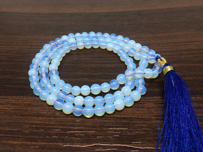 Opal Synthetic Gemstone Mala, 108 Prayer Bead Mala.