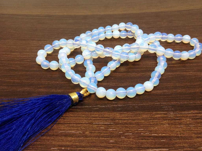 Opal Synthetic Gemstone Mala, 108 Prayer Bead Mala.