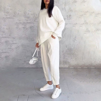 Ophélie - Manches longues avec col rond ＆ Pantalon Ensemble 2 pièces