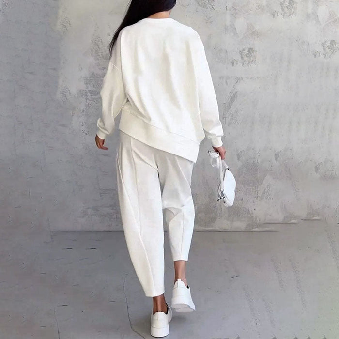 Ophélie - Manches longues avec col rond ＆ Pantalon Ensemble 2 pièces
