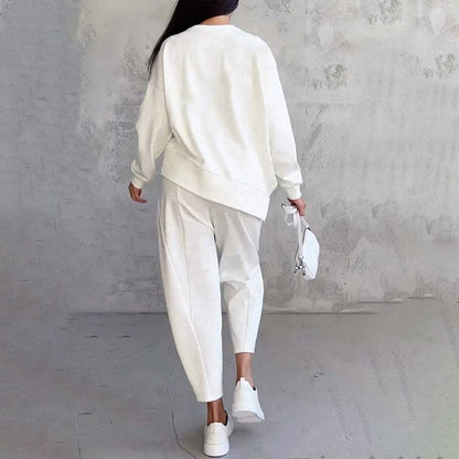Ophélie - Manches longues avec col rond ＆ Pantalon Ensemble 2 pièces
