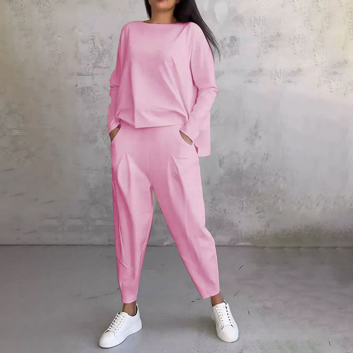 Ophélie - Manches longues avec col rond ＆ Pantalon Ensemble 2 pièces