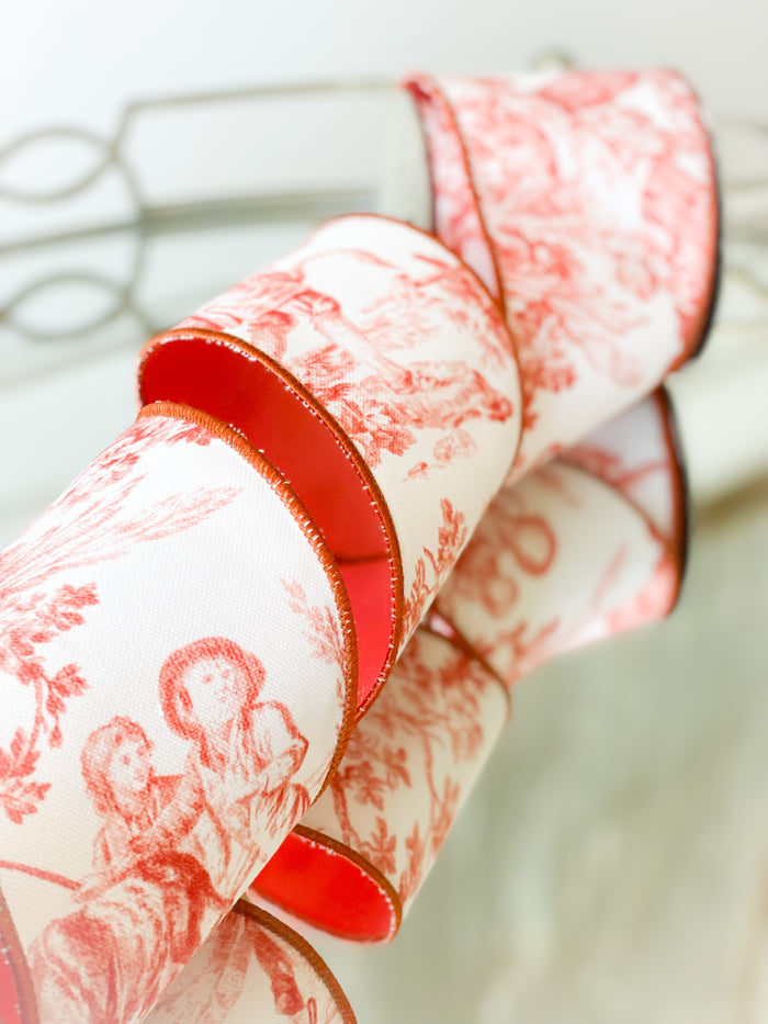 Orange Toile Ribbon
