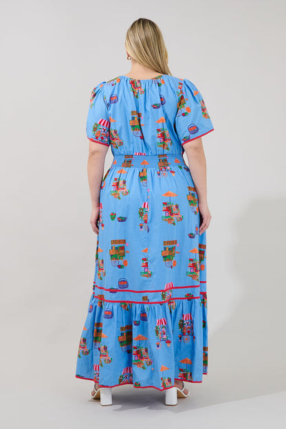 Ordy Smocked Midi Dress Flower Mart Curve