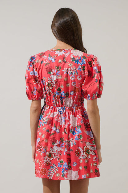 Oreanna Floral Alba Puff Sleeve Mini Dress