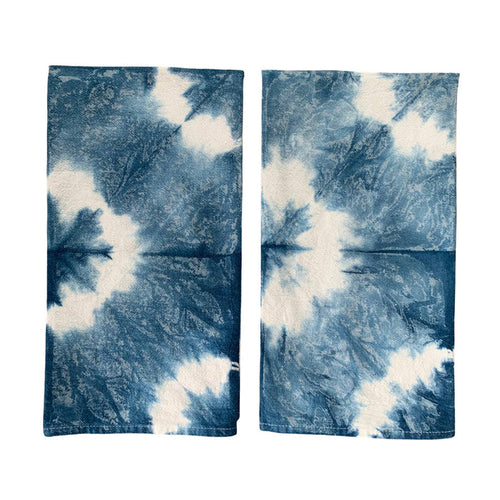 Organic Cotton Indigo Dyed Shibori Tea Towel - Dark Stars