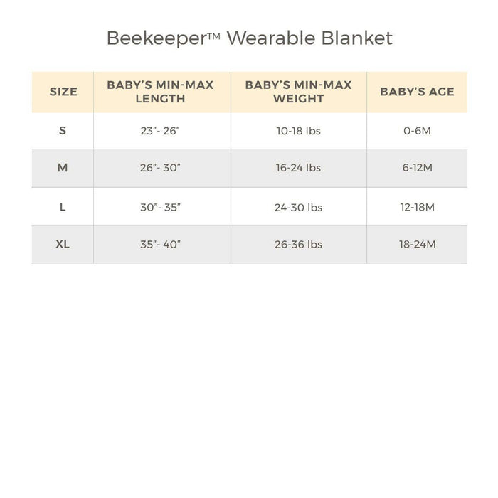 Organic Warmer Beekeeper™ Wearable Baby Blanket - Limestone Medium