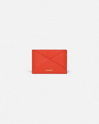 Origami - Leather cardholder - Red/Moonbeam