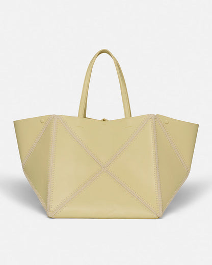 Origami Tote Large - Alt-Nappa crochet tote - Moonbeam/Crème