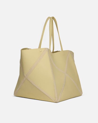 Origami Tote Large - Alt-Nappa crochet tote - Moonbeam/Crème